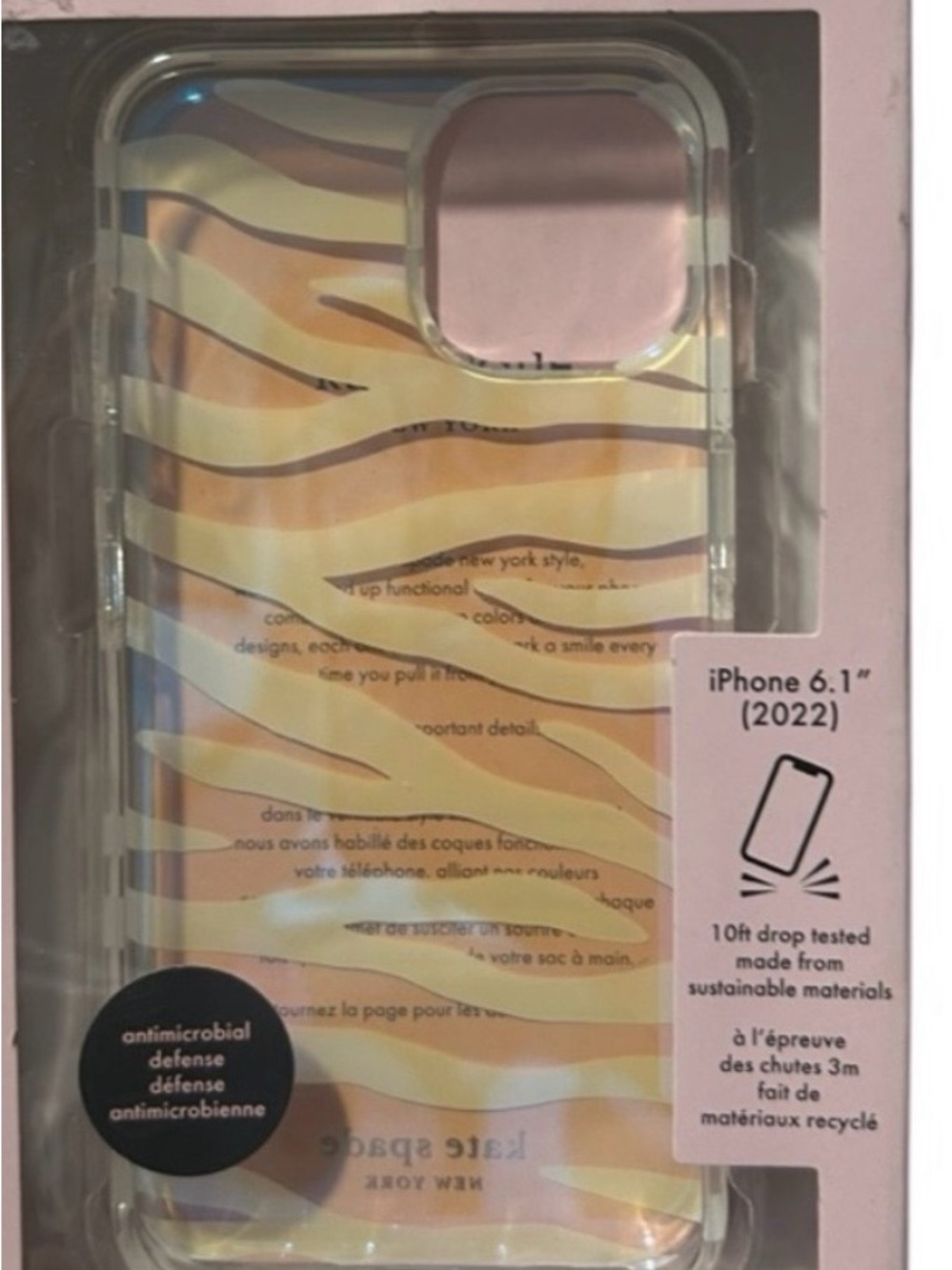 kate spade Iridescent Pink and Gold Wave iPhone Case iPhone 14